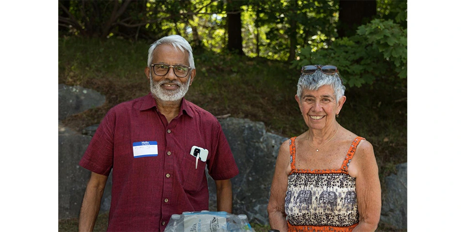 FCOA member Lorain Marquis and guest Vijay Jain at July 19 LifeTimes reception